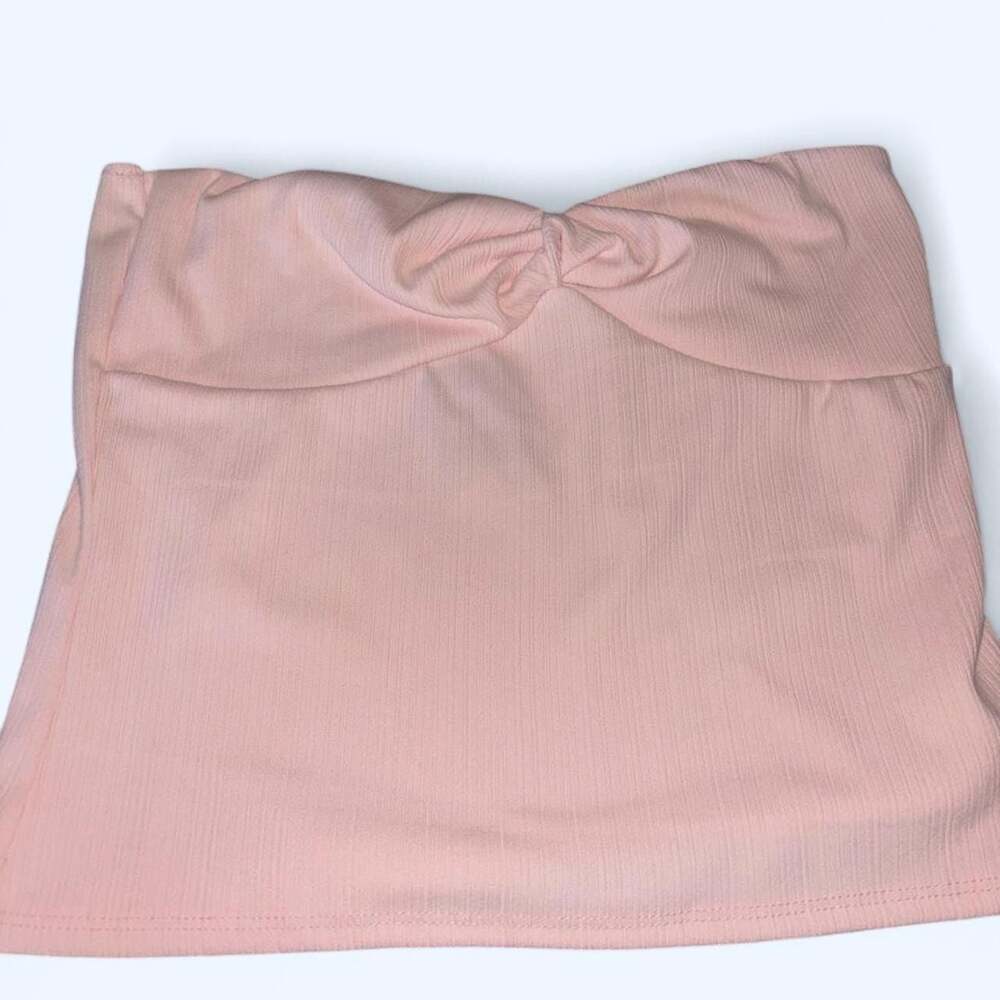 Rebellious Dreamer Pink Ribbed Knotted Tube Top Size L New With Tags